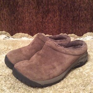Merrell Brown Suede Women’s Mules Sz 7.5